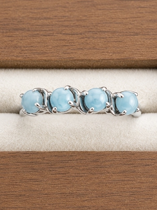 Jewelry - Sterling Silver Blue Gemstone Five-Stone Ring